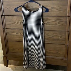 Black and white stripped swing dress